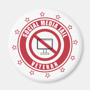 Veteran Badge Social Media Jail Magneet