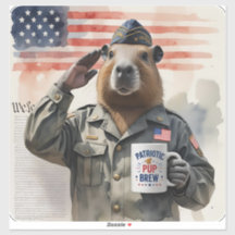 Veteran Capybara Sticker