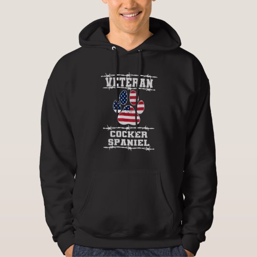 Veteran Cocker Spaniel Retired Dog  Retirement Pet Hoodie (Voorkant)