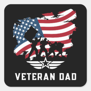 Veteran Dad Vierkante Sticker