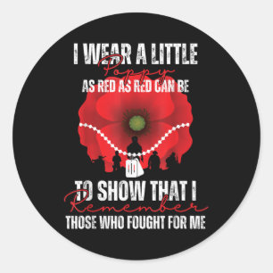 Veteran Day Red Poppy Flower Verenigde Staten Memo Ronde Sticker