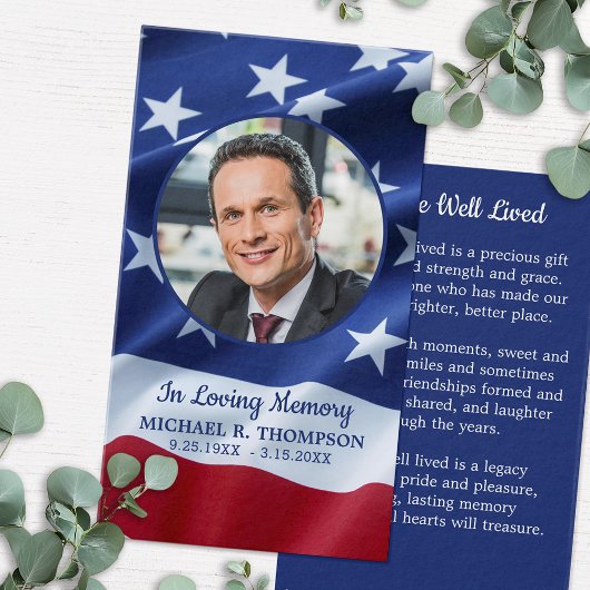 Vétéran Drapeau Photo Patriotique Memorial Prayer 