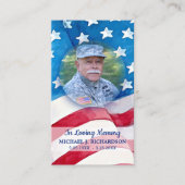 Veteran Flag Militaire Foto Funeral Prayer Kaart Contactkaartje (Voorkant)