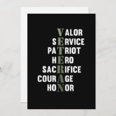 Veteran geeft Happy Veterans Day Support Grafisch Kaart (Voorkant / Achterkant)