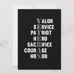 Veteran geeft Happy Veterans Day Support Grafisch Kaart