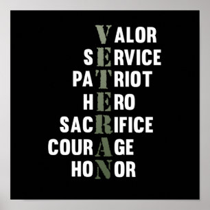 Veteran geeft Happy Veterans Day Support Grafisch Poster