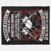 Veteran Grandpa Fleece Deken (Voorkant (Horizontaal))