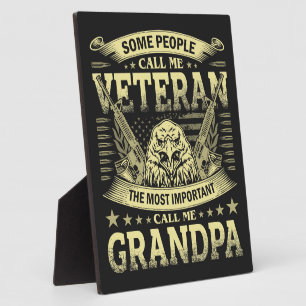Veteran Grandpa Plaque Fotoplaat