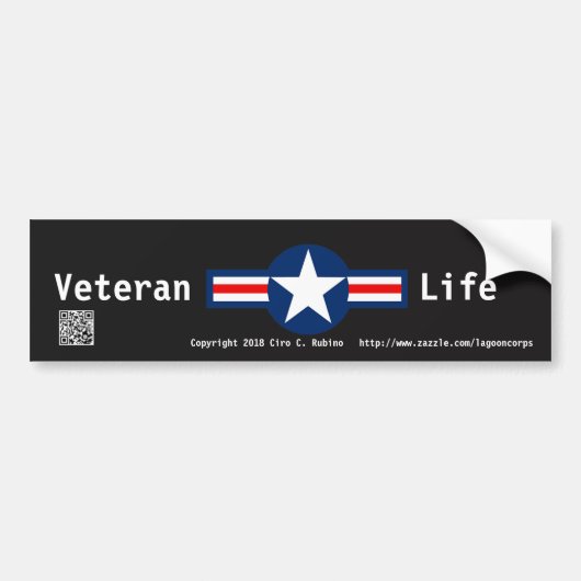 Veteran Life Bumpersticker (Voorkant)