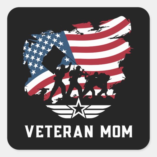 Veteran Ma Vierkante Sticker (Voorkant)