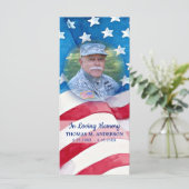 Veteran Memorial Funeral Bladwijzer Kaart (Staand voorkant)