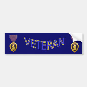 Veteran Paarse Heart Bumpersticker