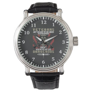 Veteran Patriotic USA Funny Humor Horloge