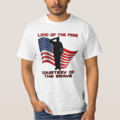 Vétéran rouge et T-shirt uniques blancs et bleus (Devant)