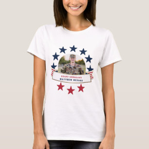 Veteran Service Foto Red White Blue T-Shirt