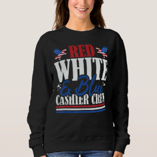 Veteran US Flag Red White & Blue Cashier Crew Trui