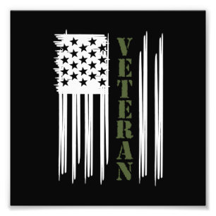Veteran USA Flag Happy Veterans Day Support Foto Afdruk