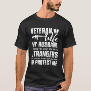 Veteran Wife Militaire Husband Soldaat Proud Army T-shirt