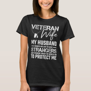 Veteran Wife Women Army Husband Soldier Veteranen  T-shirt