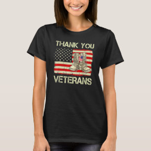 Veterandag Amerikaanse vlag Dank jullie veteranen  T-shirt