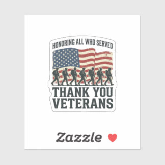 Veteranen Bedanken Patriottisch Militair Vlag T-sh Sticker