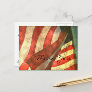 Veteranen Dag Amerikaanse Vlag en Dank Je Wel Ansi Briefkaart
