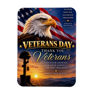 Veteranen Dag Dank U voor Uw Dienst Patriottisch Magneet