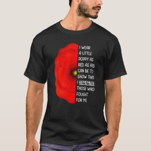 Veteranen Dag Lest We vergeten Rode Poppie Vloer V T-shirt