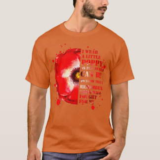 Veteranen Dag Lest We vergeten Rode Poppie Vloer V T-shirt