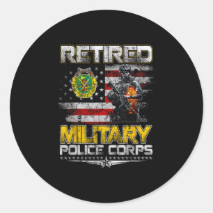 Veteranen Dag Patriottisch Memorief voor Gepension Ronde Sticker