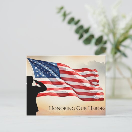 Veteranen Dag - Ter ere aan allen die gediend hebb Briefkaart (Staand voorkant)