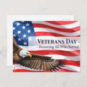 Veteranen Dag - Ter ere van allen die dienden Briefkaart (Voorkant / Achterkant)