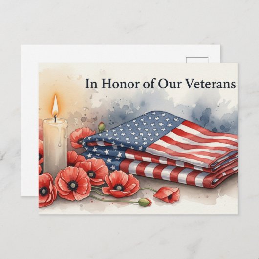 Veteranen Dag - Ter ere van allen die dienden Briefkaart (Voorkant / Achterkant)