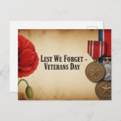 Veteranen Dag - Ter ere van allen die gediend hebb Briefkaart (Voorkant / Achterkant)