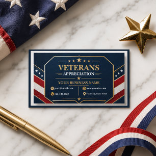 Veteranen Danken U Patriottisch Militair feest Visitekaartje