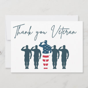 Veteranen Danken U Patriottische Waardering Bedankkaart
