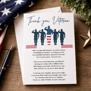 Veteranen Danken U Patriottische Waardering Bedankkaart