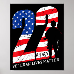 Veteranen Leven 22 Per Dag Zelfmoord Bewustzijn Pt Poster