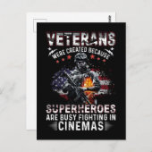 Veteranen omdat superhelden bezig zijn in Cinemas Briefkaart (Voorkant / Achterkant)