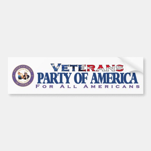 Veteranen Partij-Amerikaanse Bumpersticker (Voorkant)