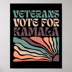 Veteranen Stem Harris 2024 Verkiezing Kamala Harri Poster