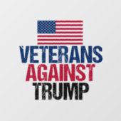Veteranen tegen de Amerikaanse vlag Trump Raamsticker (Vel)
