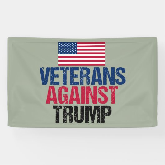 Veteranen tegen de Amerikaanse vlag Trump Spandoek (Horizontaal)