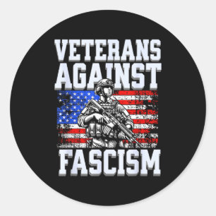 Veteranen tegen fascisme ons patriottische leger s ronde sticker