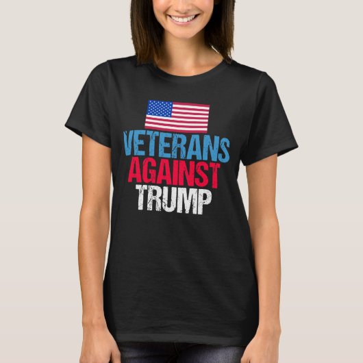 Veteranen tegen Trump American Flag Women's T-shirt (Voorkant)