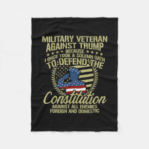 Veteranen Tegen Trump Grappige Anti Trump Kleding  Fleece Deken