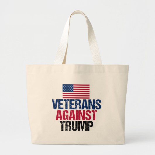 Veteranen tegen Trump Grote Tote Bag (Voorkant)
