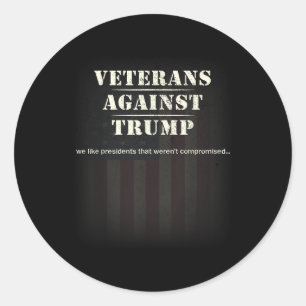 Veteranen tegen Trump - Protest Ronde Sticker