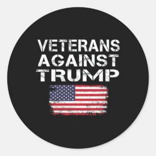 Veteranen tegen Trump T-shirt militaire dierenarts Ronde Sticker