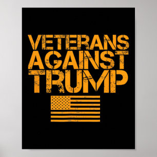 Veteranen Tegen Trump Vintage Patriottische Vlag P Poster